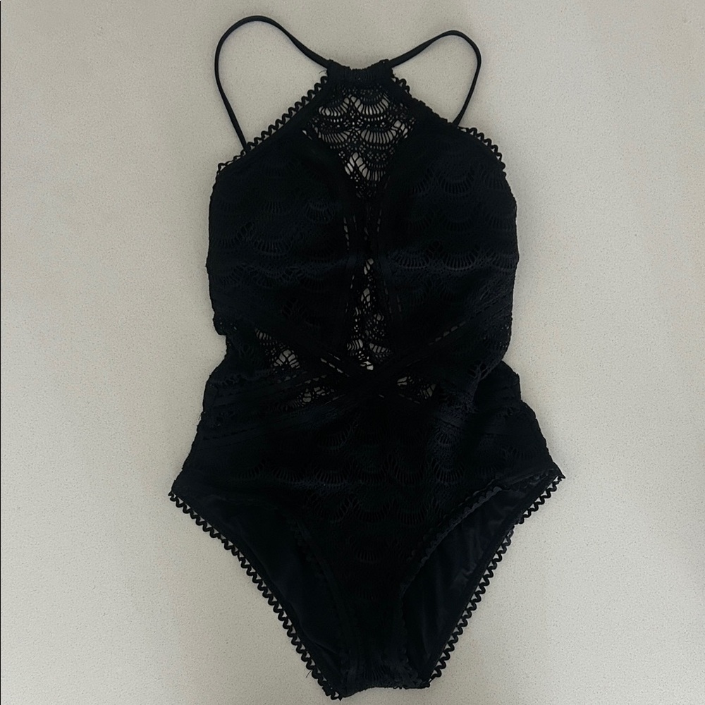 Becca Black Lace One-Piece Swimsuit